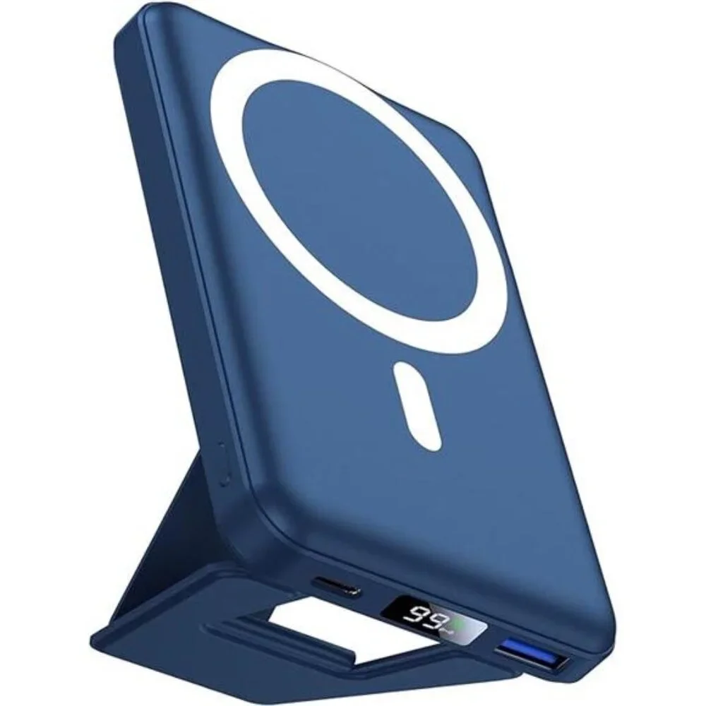 Magnetic Power Bank, 10000mAh Foldable Wireless Portable Charger with USB-C